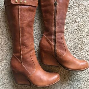 COPY - Korkease tall cognac boots wedge heel